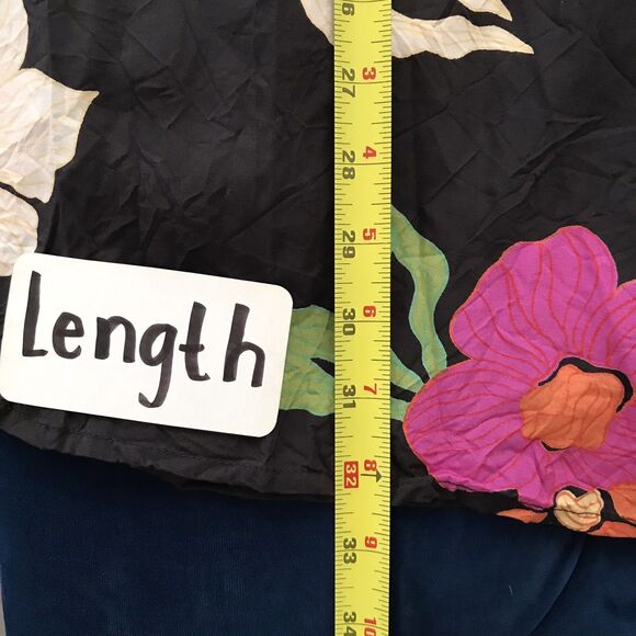 Billabong Black Colorful Floral Short Sleeve V Neck Mini Wrap Dress - XS - Picture 8 of 9